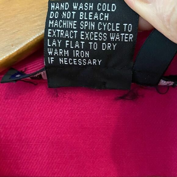 I.B. Diffusion Sz 8 Fuschia Pink Heavy Embroidered Koi Fish Vintage Jacket - Picture 7 of 12